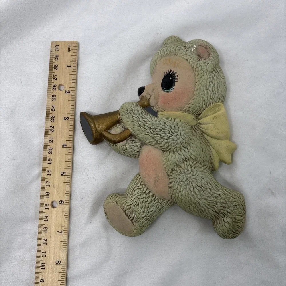 Set Of 3 Vintage 1985 Macky Molds Ceramic Band Bears Wall Hangings Nursery Decor